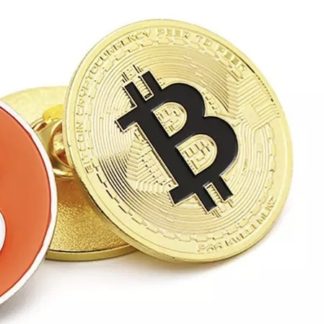 Gold metal bitcoin pin