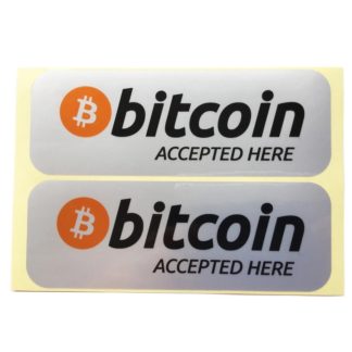 Bitcoin Accepted Here stickers - silver